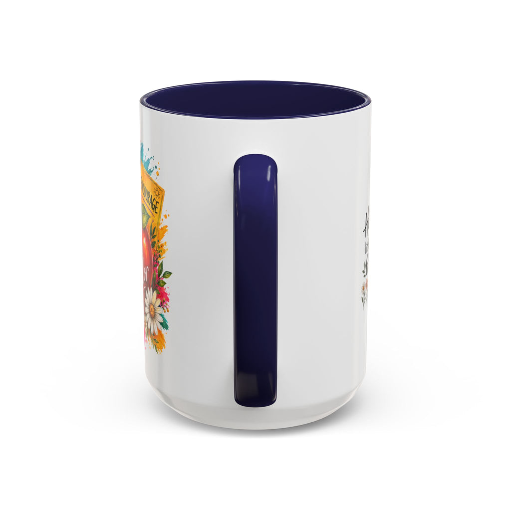 Teacher Coffee Mug — Personalized "Mrs. Taylor" Apple Design (Inspire, Encourage, Make a Difference)
