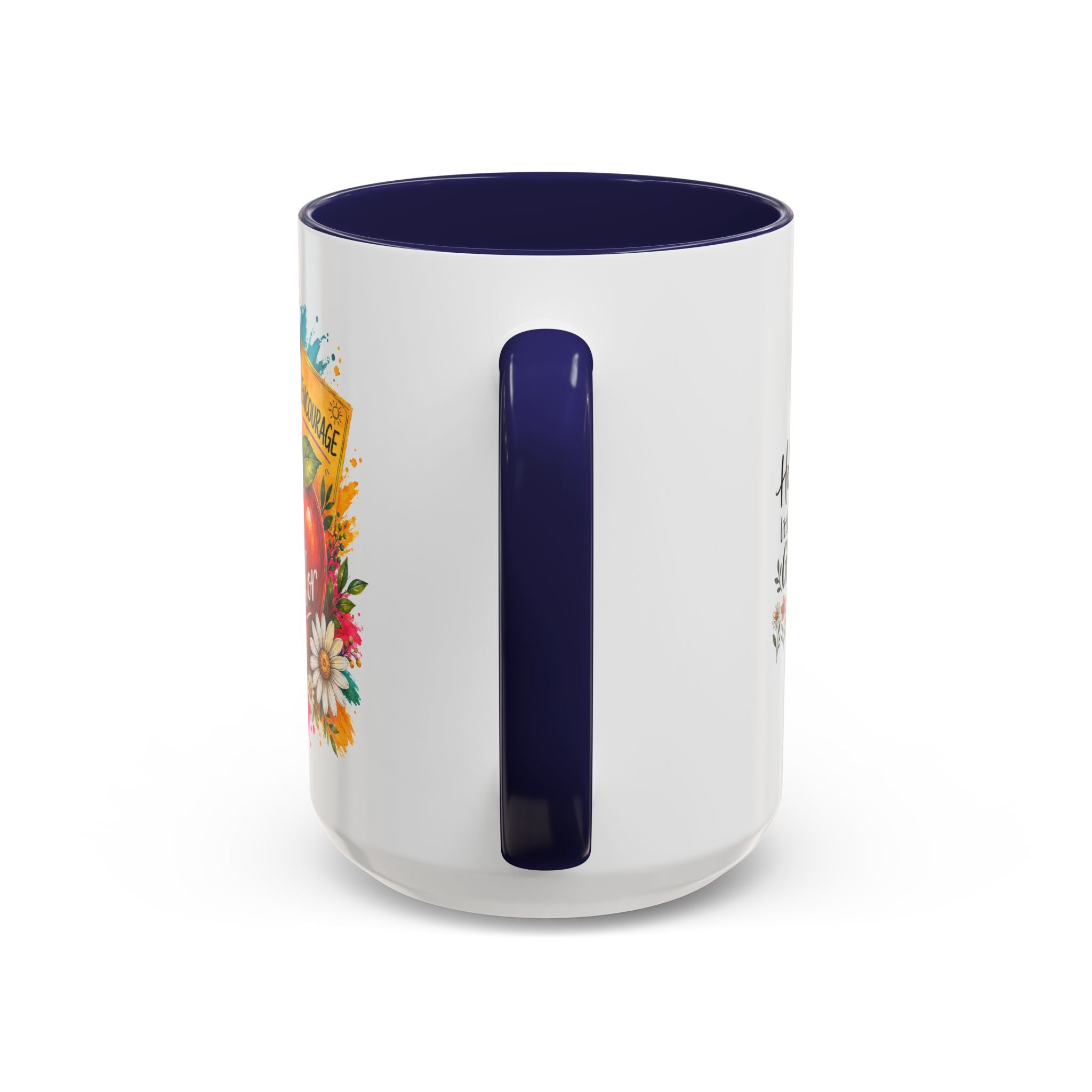 Teacher Coffee Mug — Personalized "Mrs. Taylor" Apple Design (Inspire, Encourage, Make a Difference)