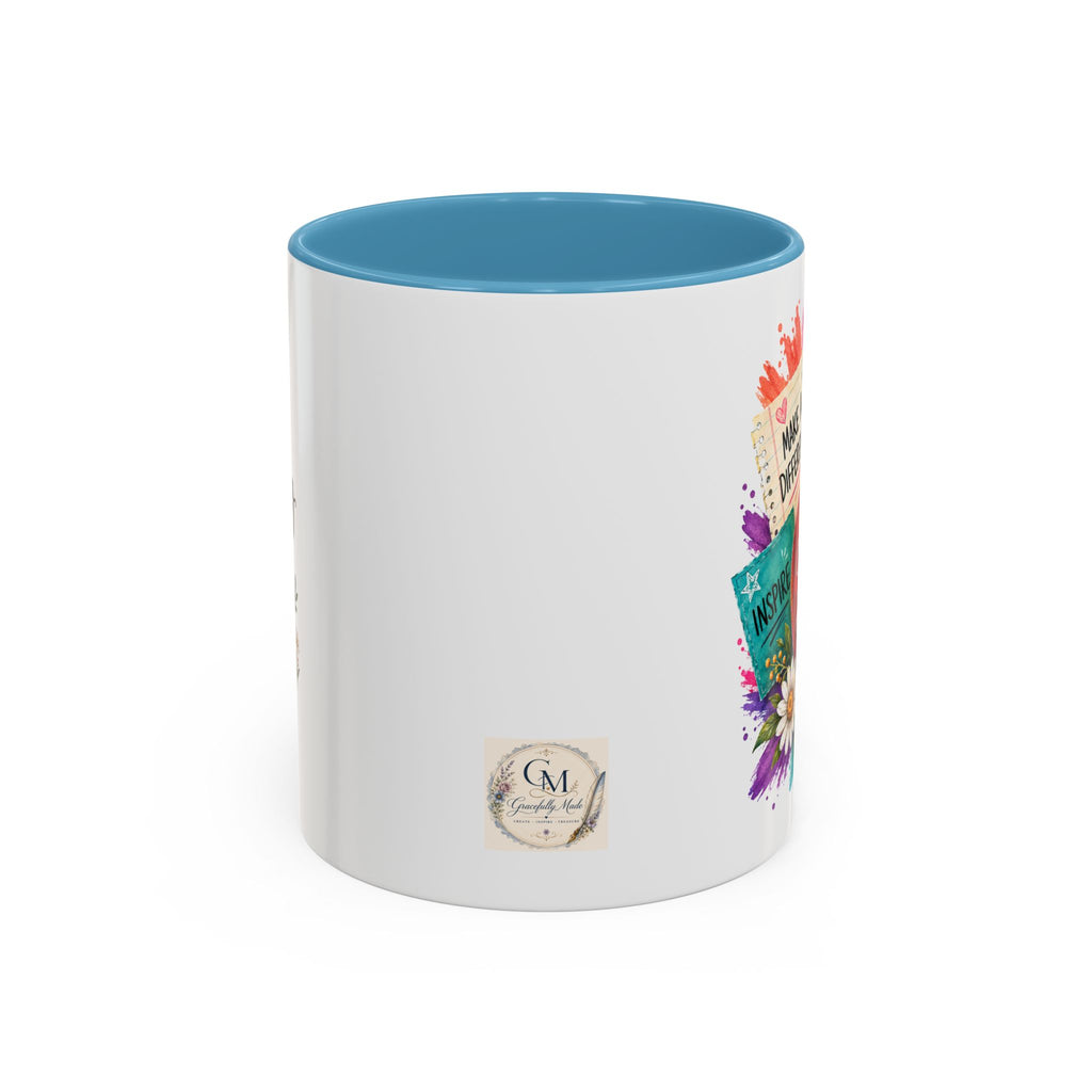 Teacher Coffee Mug — Personalized "Mrs. Taylor" Apple Design (Inspire, Encourage, Make a Difference)