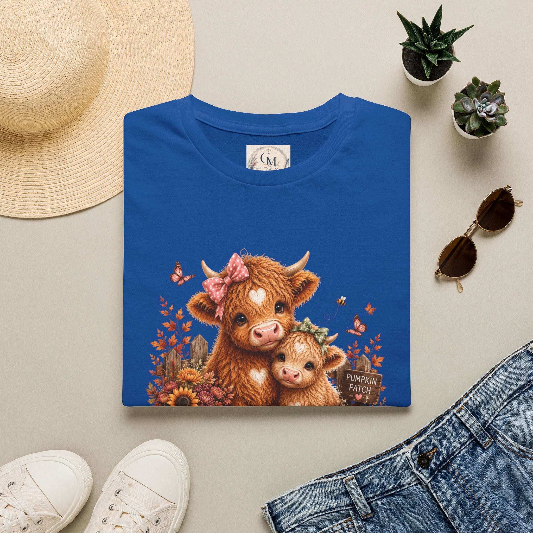 Hello Pumpkin Cow T-Shirt — Cute Autumn Highland Calf Tee
