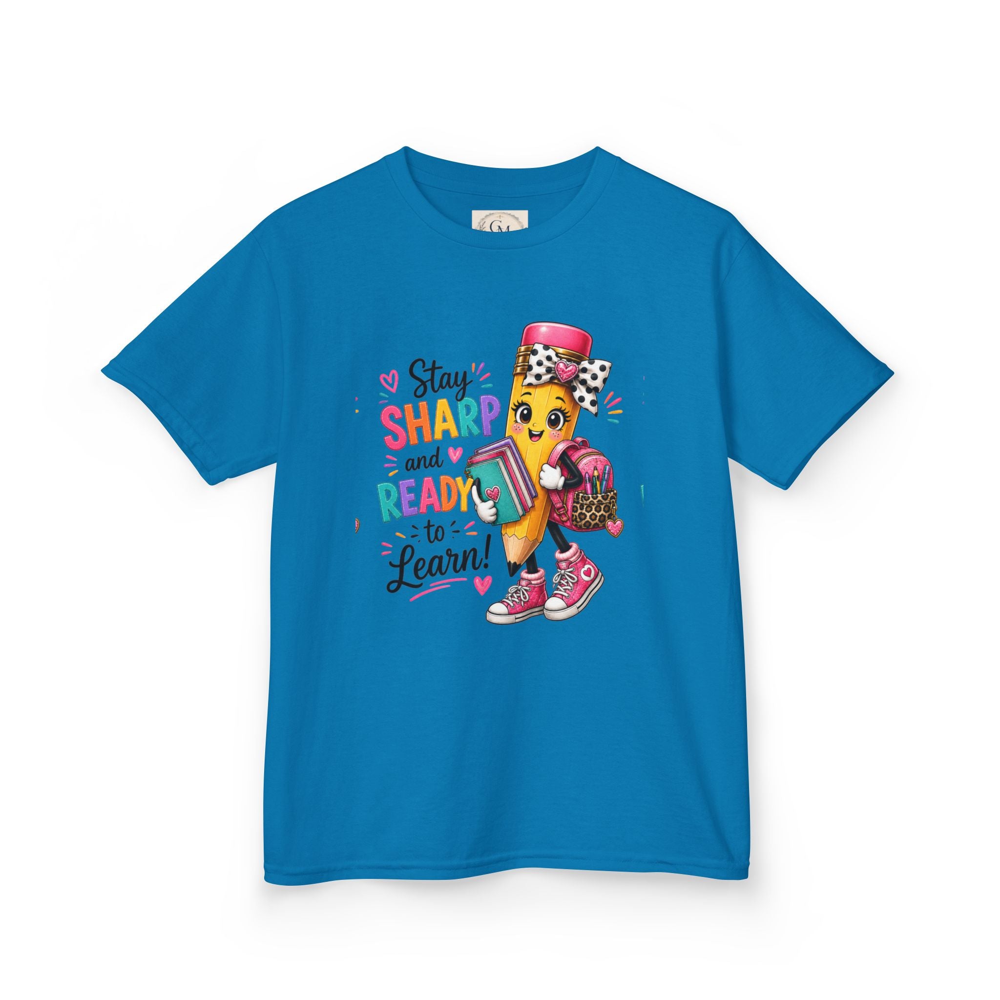 Stay Sharp and Ready to Learn Kids T-Shirt - Back-to-School Pencil Design