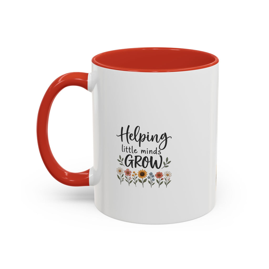 Teacher Coffee Mug — Personalized "Mrs. Taylor" Apple Design (Inspire, Encourage, Make a Difference)