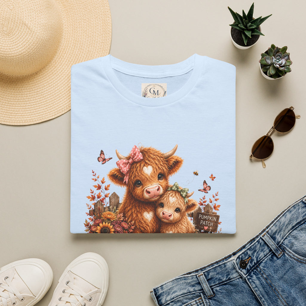 Hello Pumpkin Cow T-Shirt — Cute Autumn Highland Calf Tee