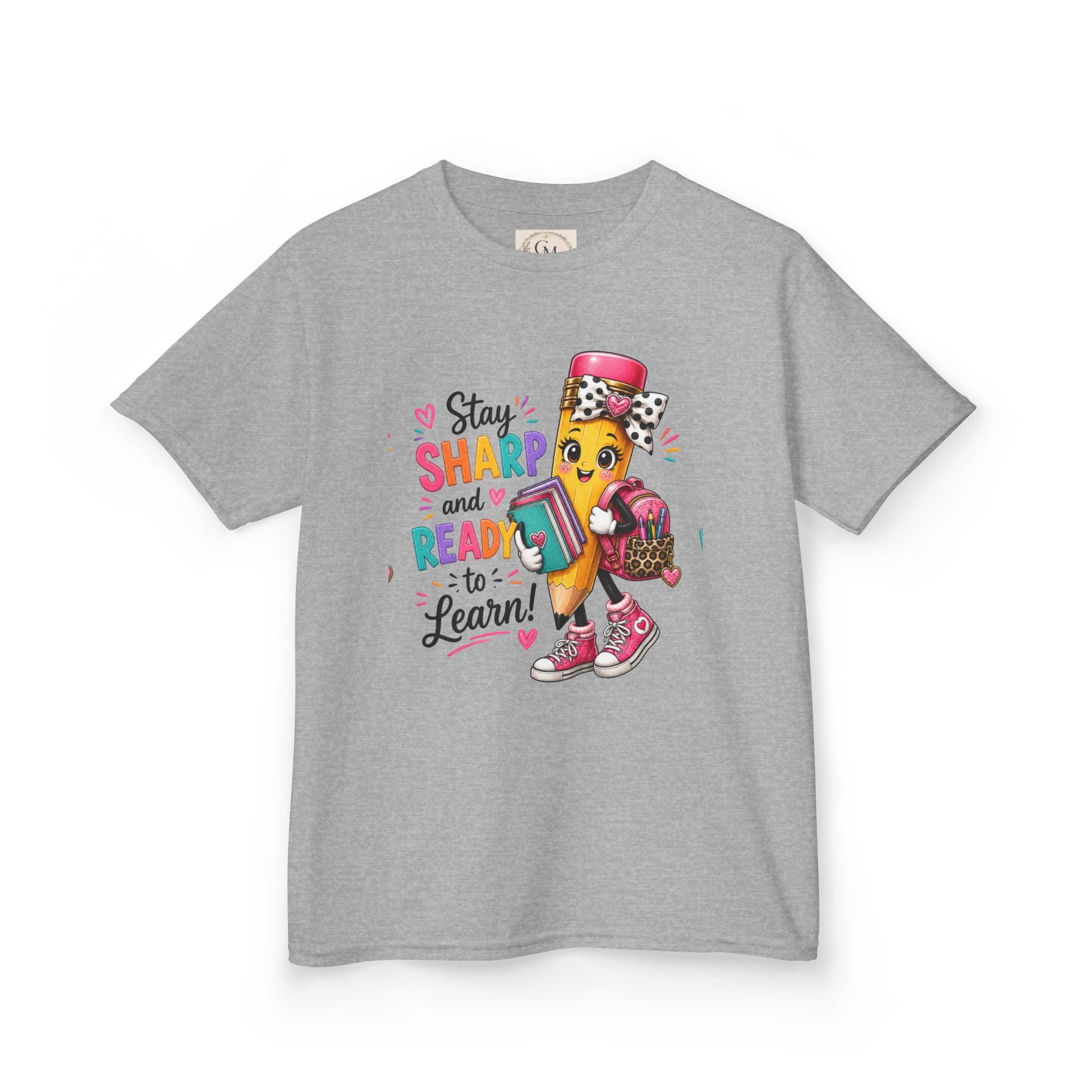 Stay Sharp and Ready to Learn Kids T-Shirt - Back-to-School Pencil Design