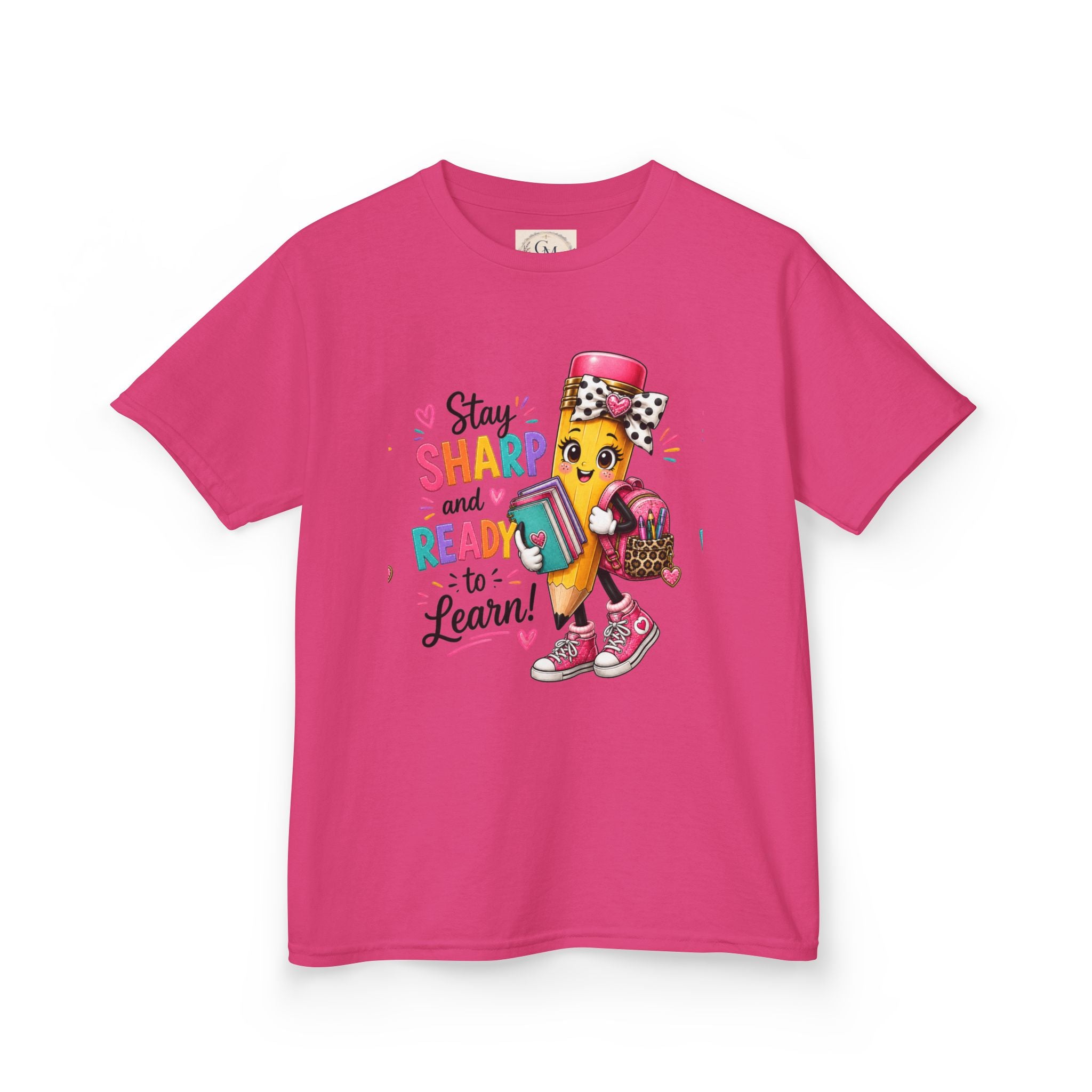 Stay Sharp and Ready to Learn Kids T-Shirt - Back-to-School Pencil Design