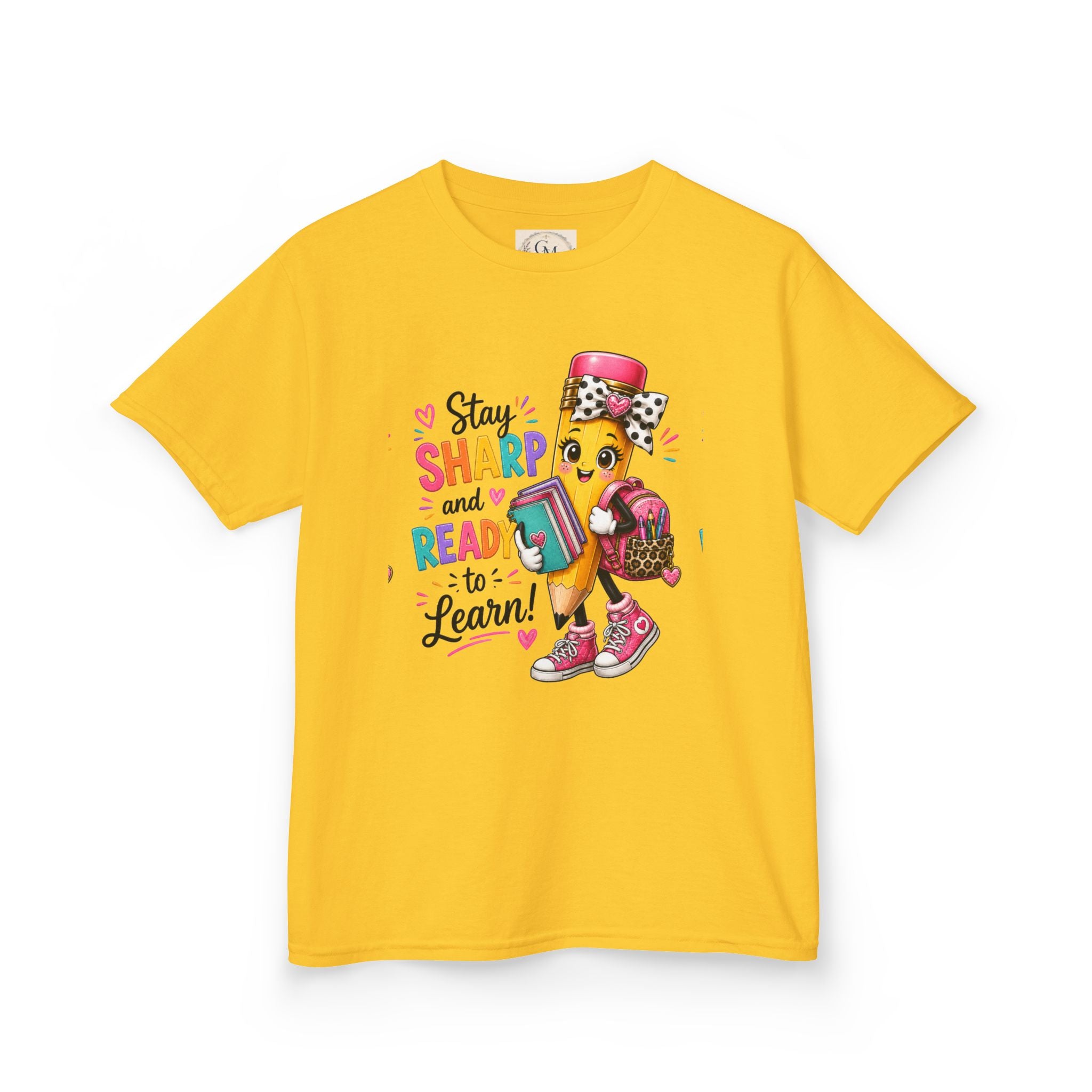 Stay Sharp and Ready to Learn Kids T-Shirt - Back-to-School Pencil Design