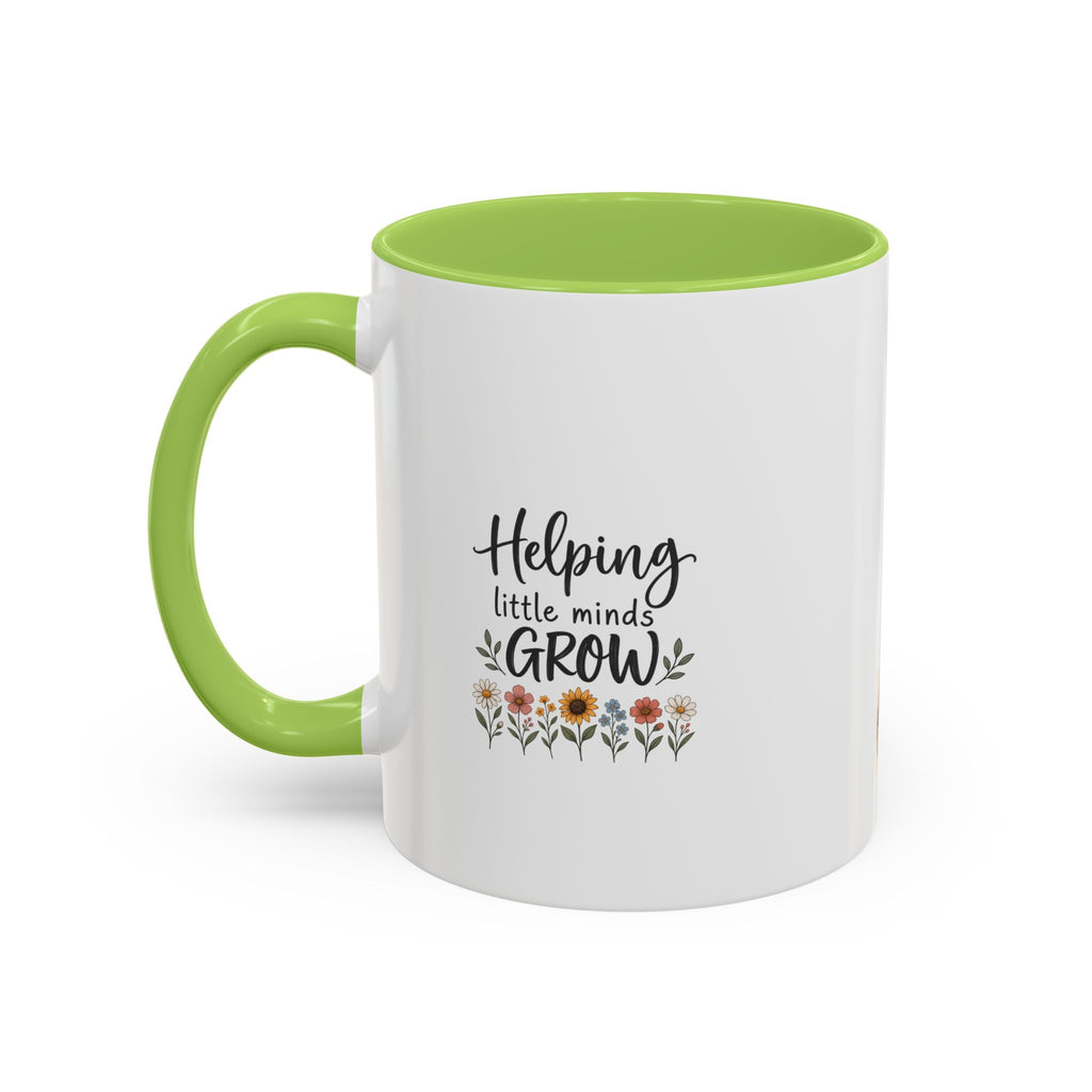 Teacher Coffee Mug — Personalized "Mrs. Taylor" Apple Design (Inspire, Encourage, Make a Difference)