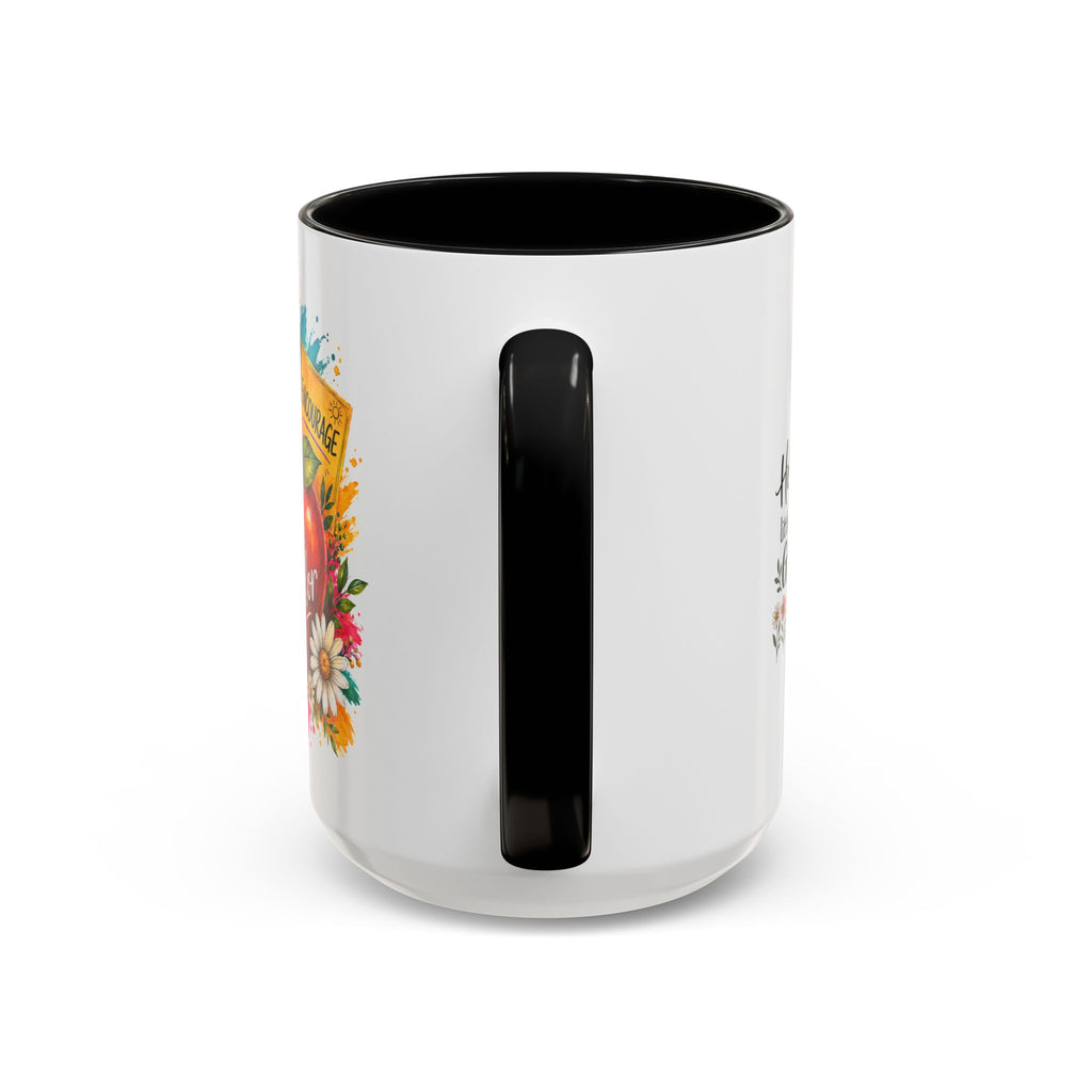 Teacher Coffee Mug — Personalized "Mrs. Taylor" Apple Design (Inspire, Encourage, Make a Difference)