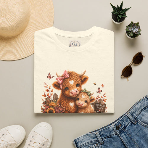 Hello Pumpkin Cow T-Shirt — Cute Autumn Highland Calf Tee
