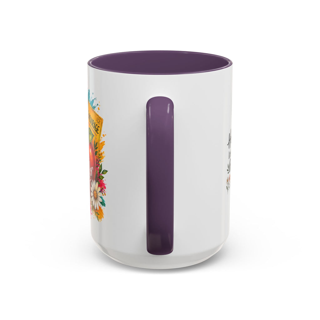 Teacher Coffee Mug — Personalized "Mrs. Taylor" Apple Design (Inspire, Encourage, Make a Difference)