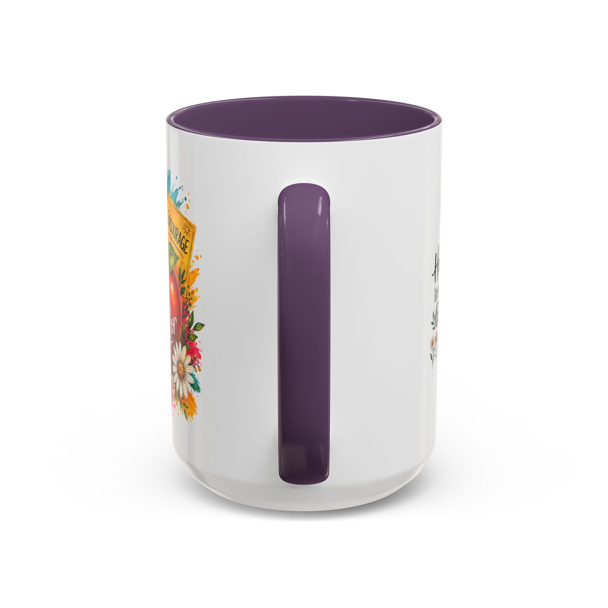 Teacher Coffee Mug — Personalized "Mrs. Taylor" Apple Design (Inspire, Encourage, Make a Difference)
