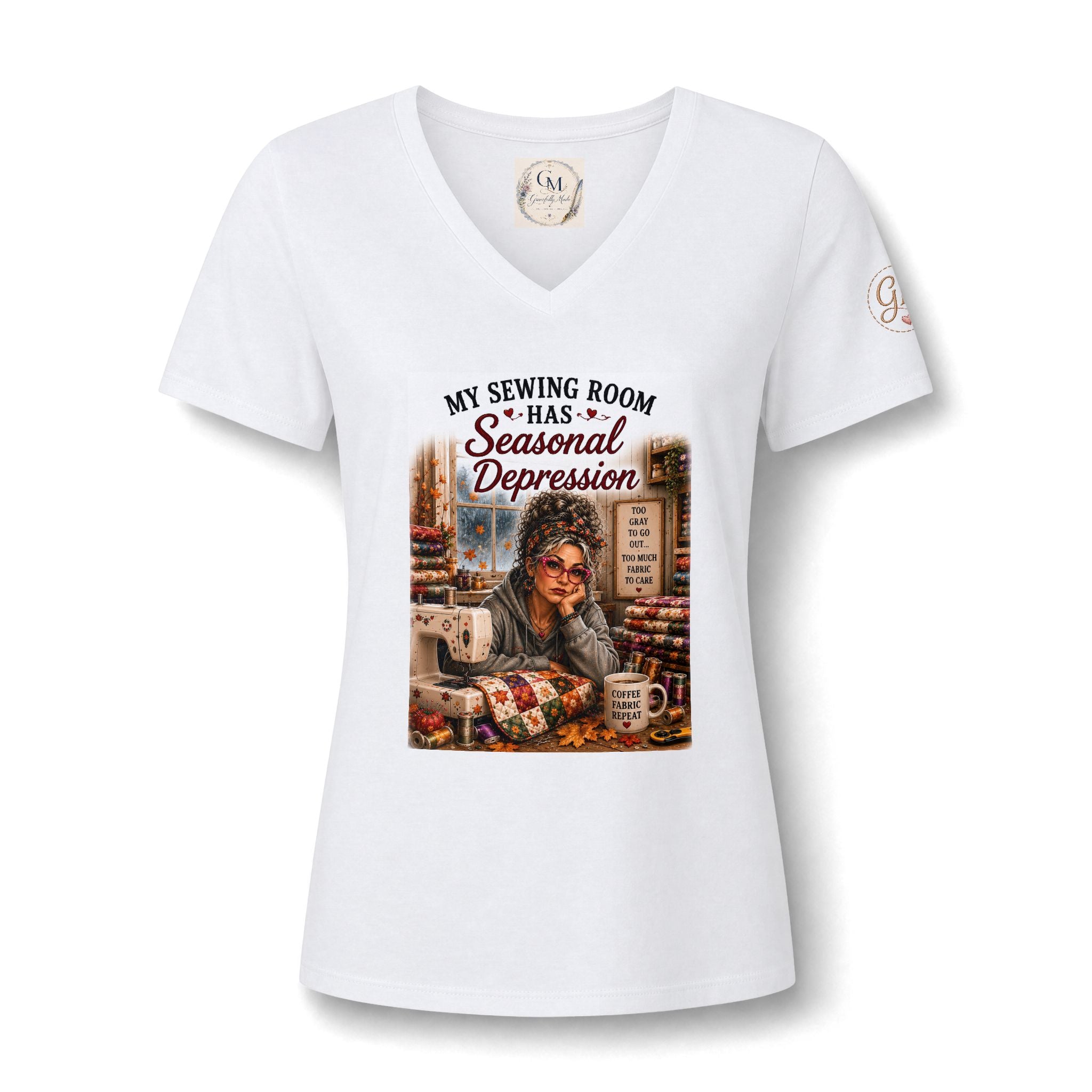 Sewing Room Seasonal Depression V-Neck Tee
