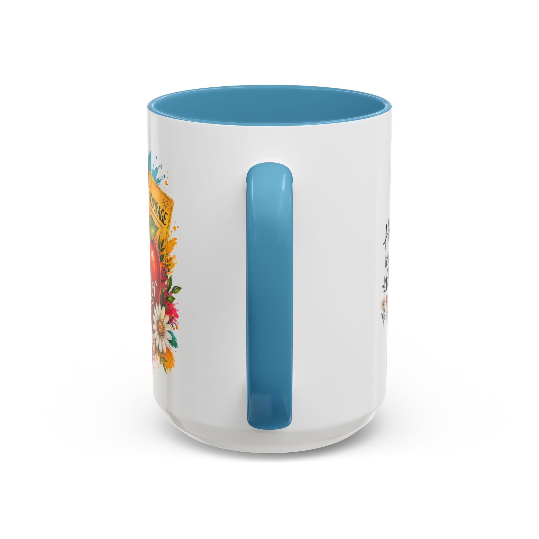 Teacher Coffee Mug — Personalized "Mrs. Taylor" Apple Design (Inspire, Encourage, Make a Difference)