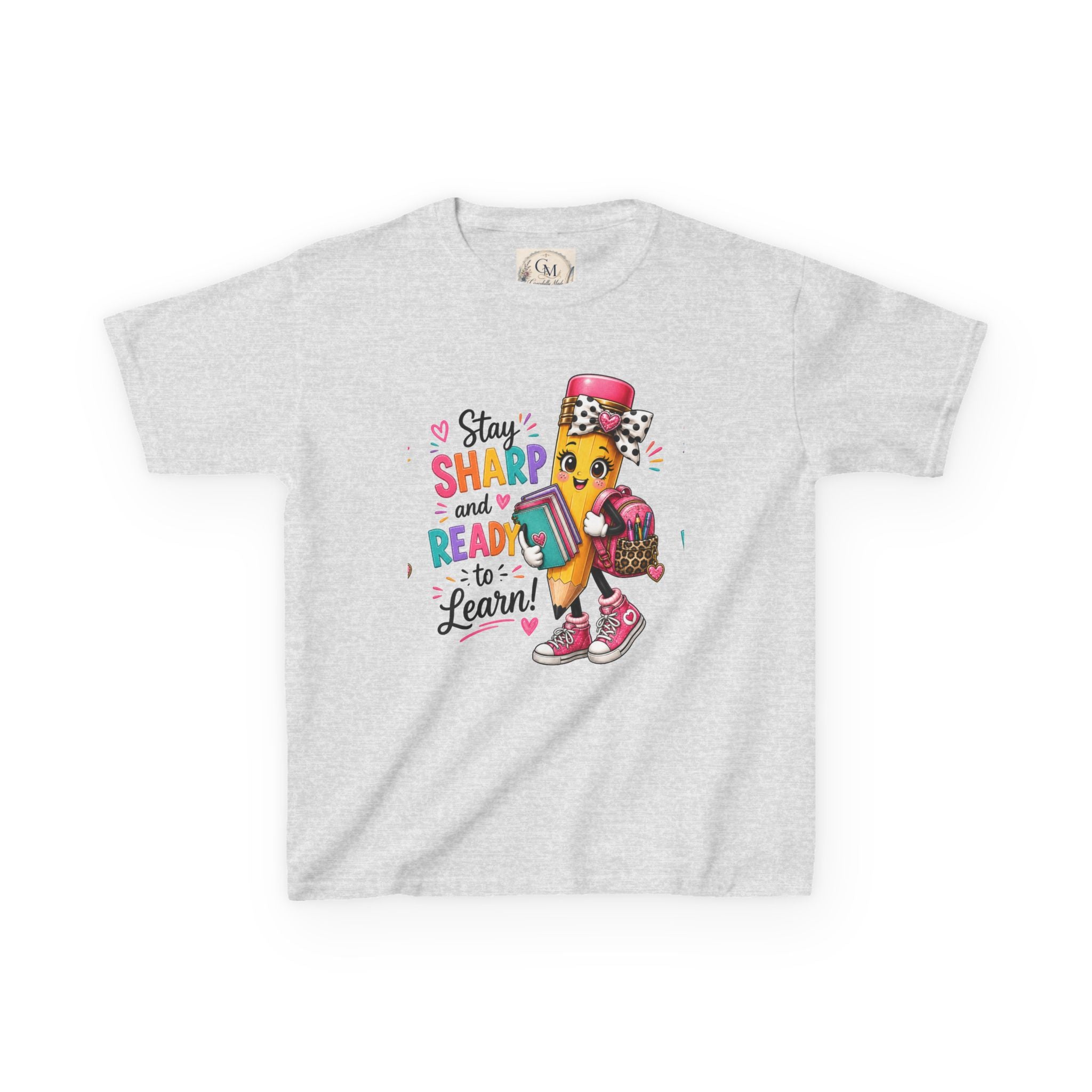 Stay Sharp and Ready to Learn Kids T-Shirt - Back-to-School Pencil Design