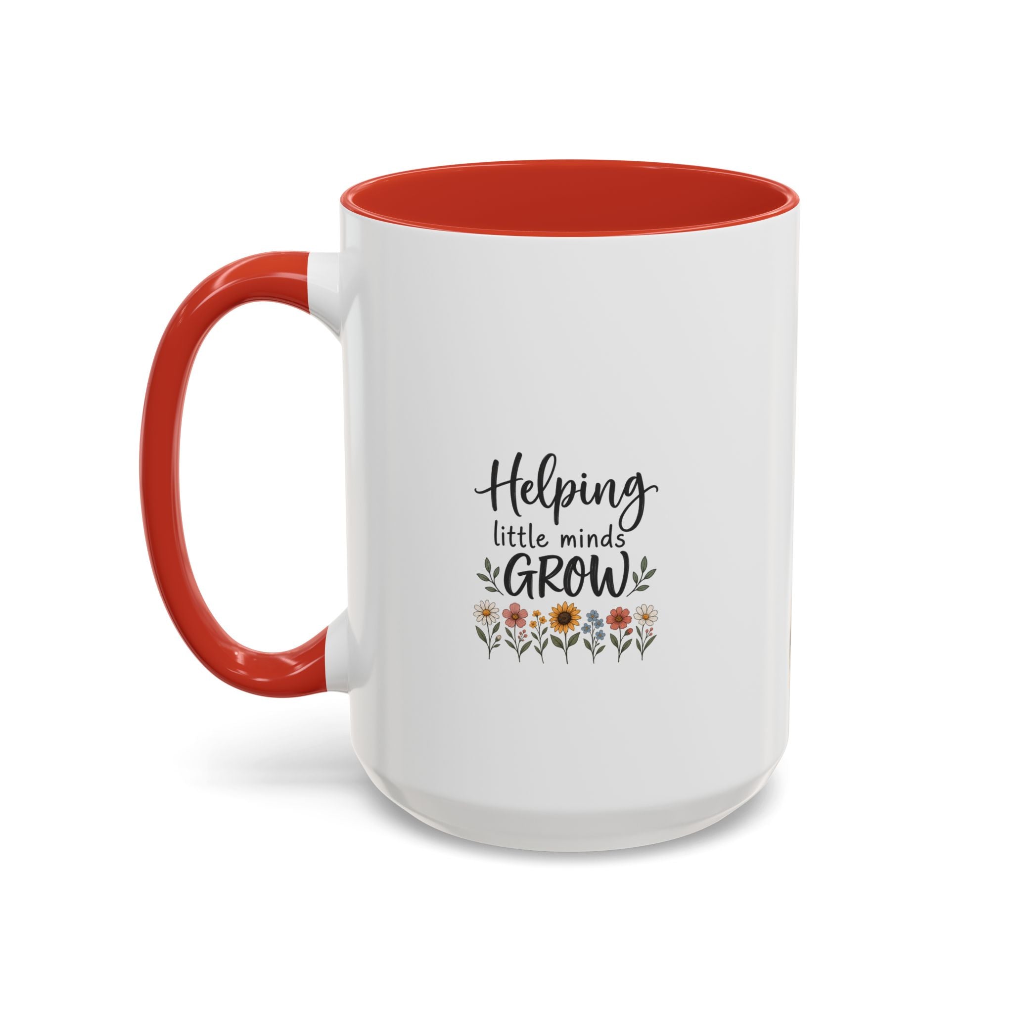 Teacher Coffee Mug — Personalized "Mrs. Taylor" Apple Design (Inspire, Encourage, Make a Difference)