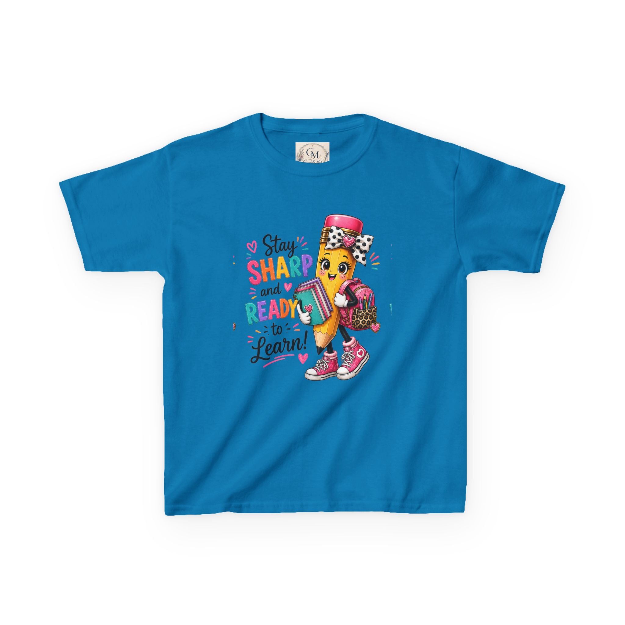Stay Sharp and Ready to Learn Kids T-Shirt - Back-to-School Pencil Design