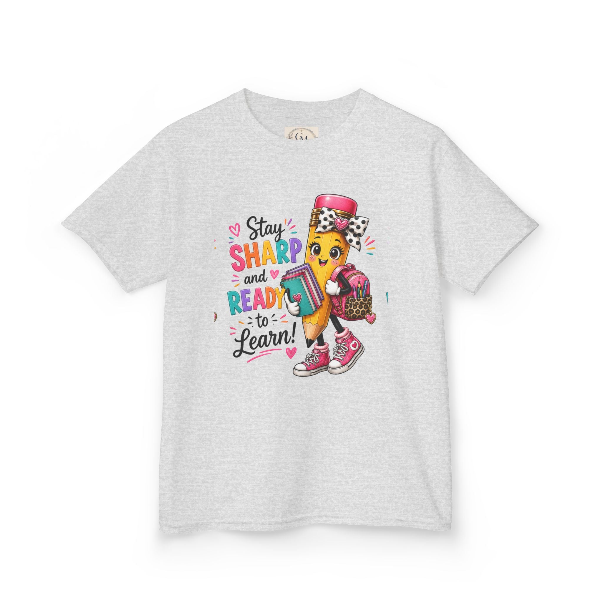 Stay Sharp and Ready to Learn Kids T-Shirt - Back-to-School Pencil Design