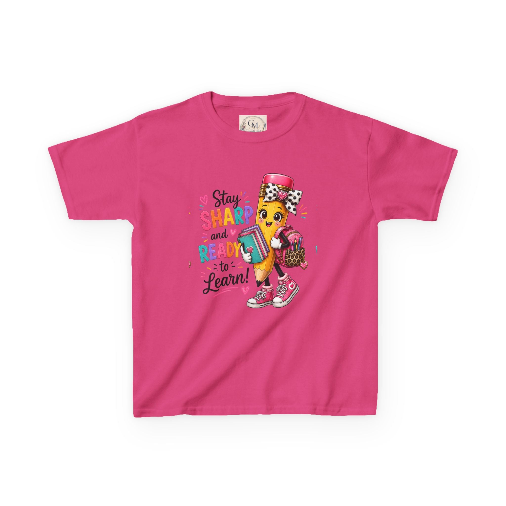 Stay Sharp and Ready to Learn Kids T-Shirt - Back-to-School Pencil Design