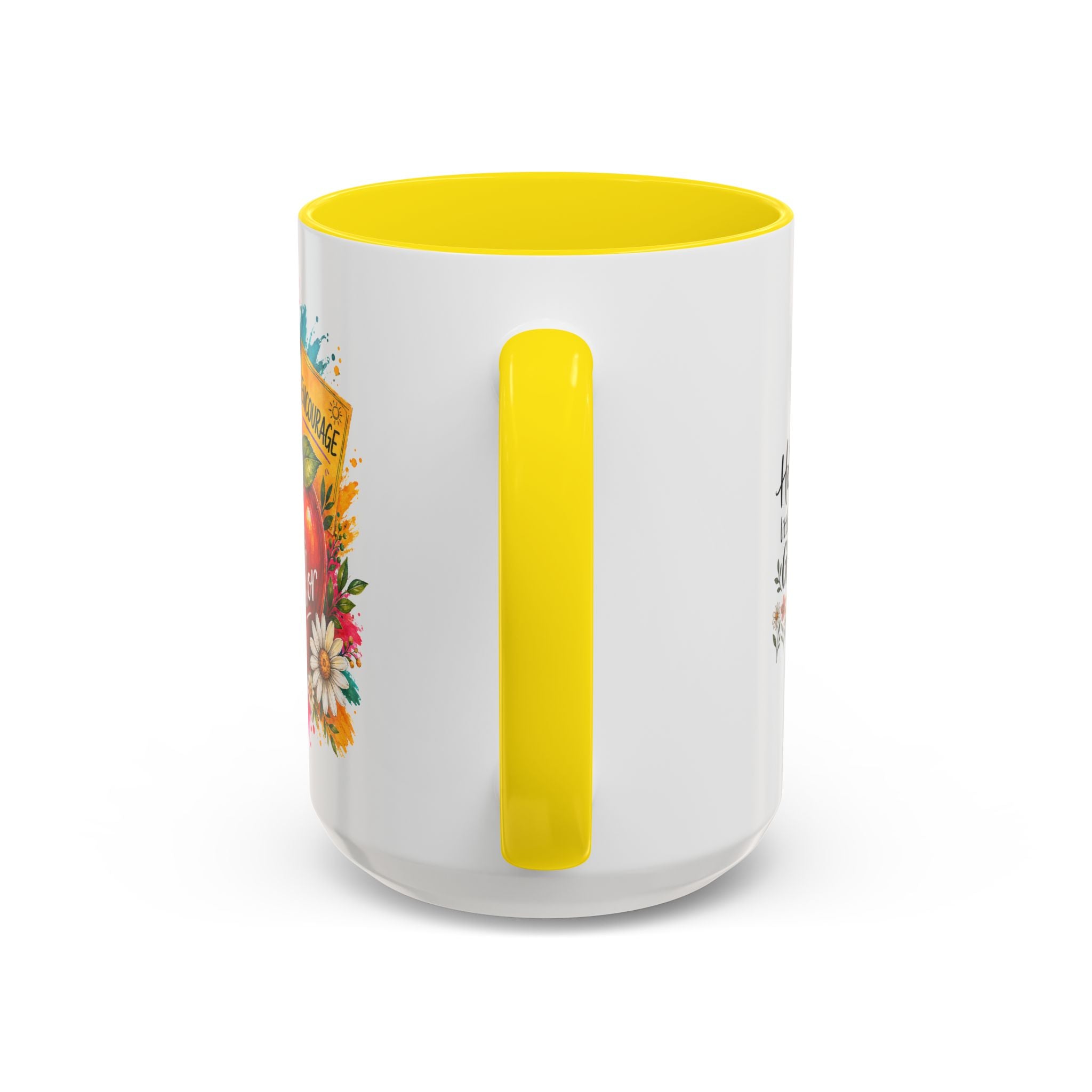 Teacher Coffee Mug — Personalized "Mrs. Taylor" Apple Design (Inspire, Encourage, Make a Difference)