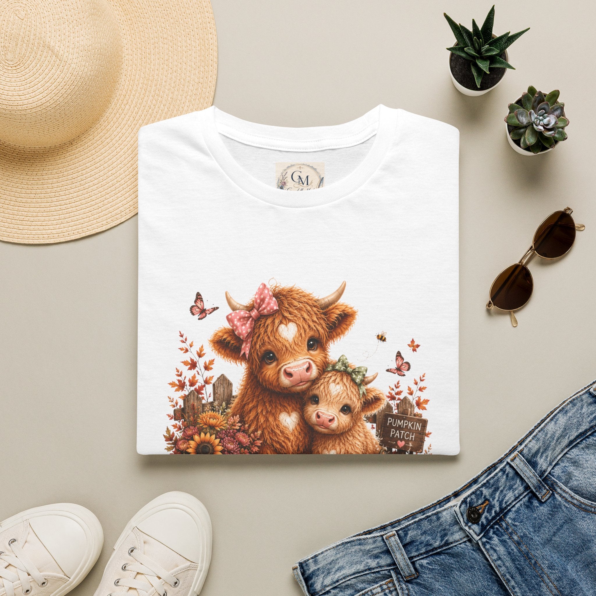 Hello Pumpkin Cow T-Shirt — Cute Autumn Highland Calf Tee